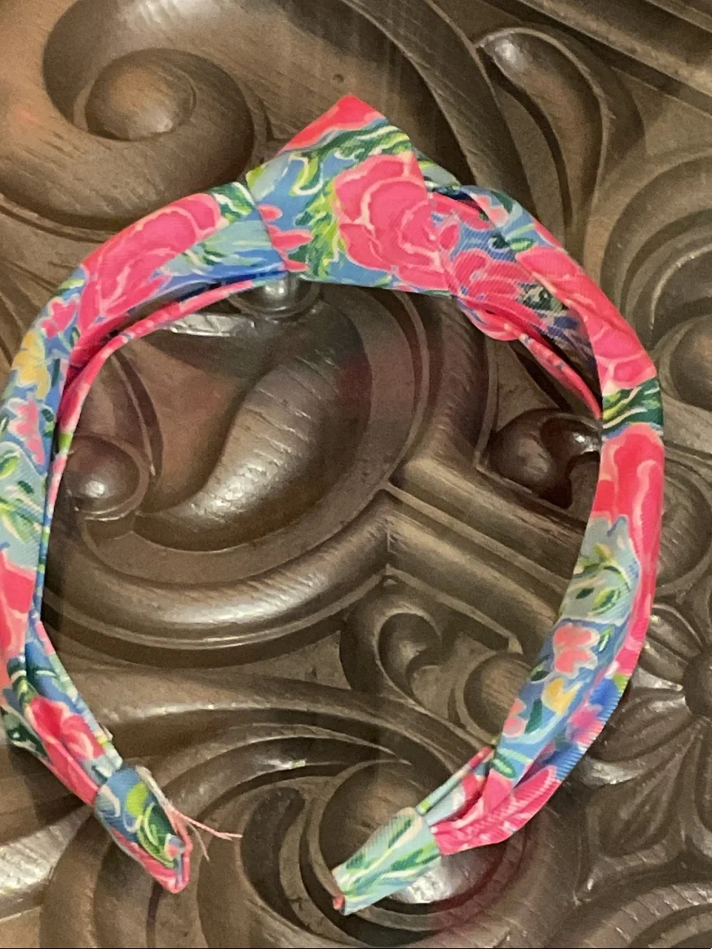 Lilly Pulitzer Pink & Blue Floral Twisted Headband